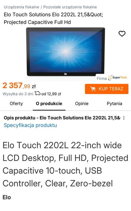 Monitor dotykowy Elo