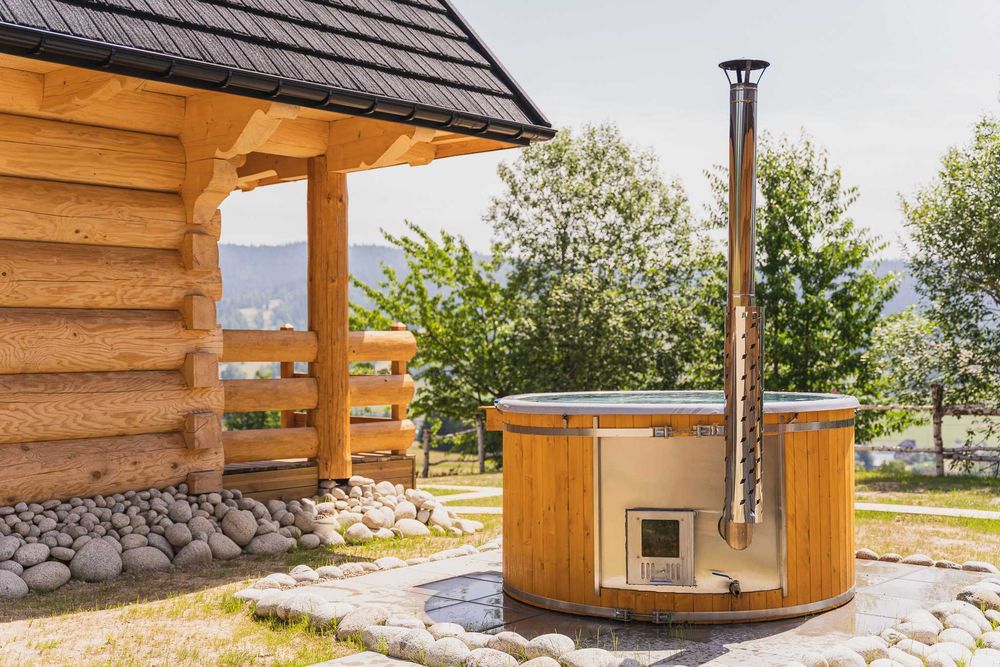 Domek z widokiem na Tatry w górach balia jacuzzi sauna tatry gorce