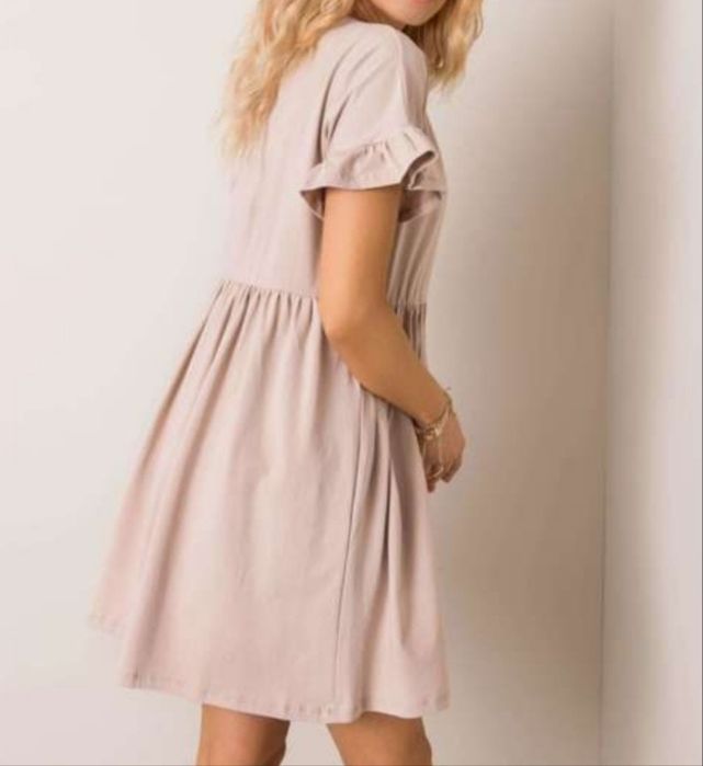 Letnia krótka Rue Paris sukienka bawełna bawełniana luźna S 36 M 38