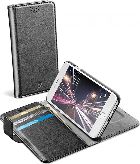 Etui Cellularline Book Agenda iPhone 7 Plus / 8 Plus czarne z kieszonk
