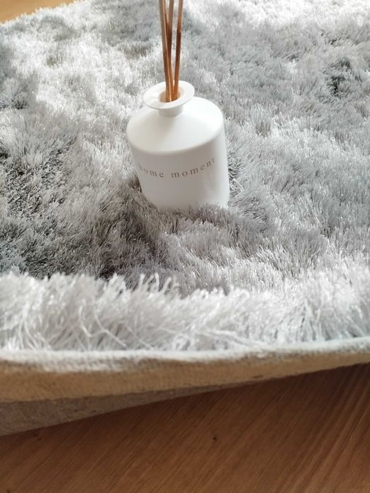 Tapete Shaggy Cinza Prateado 80x150 NOVO