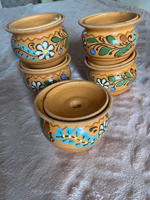 Опішнанські керамічні горщики для запікання| Ручна робота | Набір 5 шт