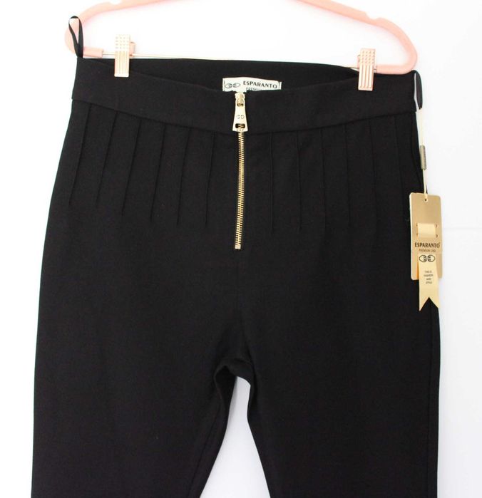 ESPERANTO modelujące klasyczne spodnie zaszewki ZIP 46