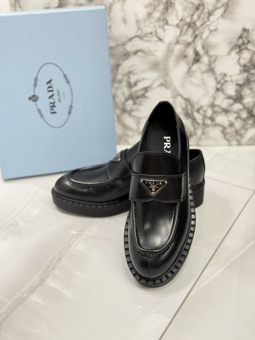 Mokasyny Prada black leather