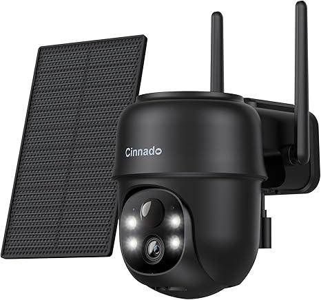 WiFi камера Cinnado B6 бездротова вулична 2K із сонячною батареєю для безпеки будинку та двору