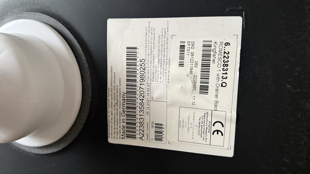 Zlewozmywak granitowy czarny Romesco – 1-komorowy z ociekaczem