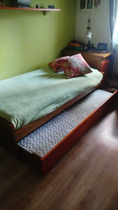 Mobília quarto solteiro com duas camas cerejeira