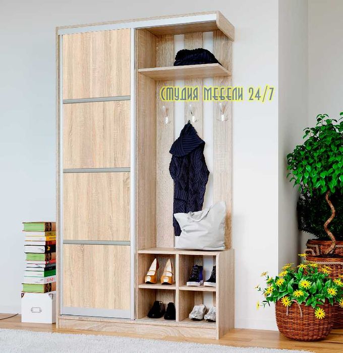 Прихожая "Линда" с зеркалом · Раздвижная система как в шкафу-купе