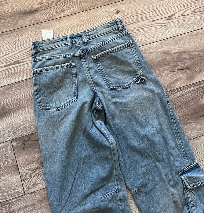 Spodnie jeansowe ZARA multipocket szerokie bojówki r. 34 (M)