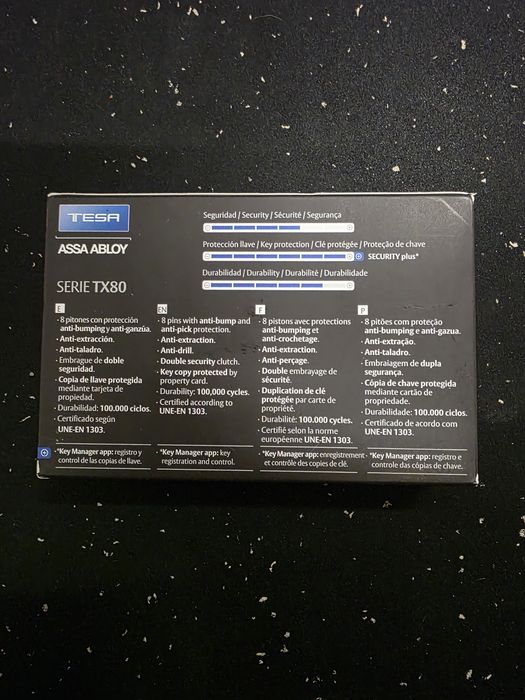 Caixa

Cilindro de Alta Segurança Tesa Série TX80