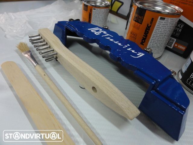 Tinta alta temperatura Foliatec de cor Azul Racing Brilhante para bombas / pinças travão, kit 3 c.