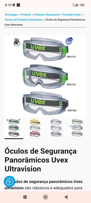Óculos de segurança uvex
