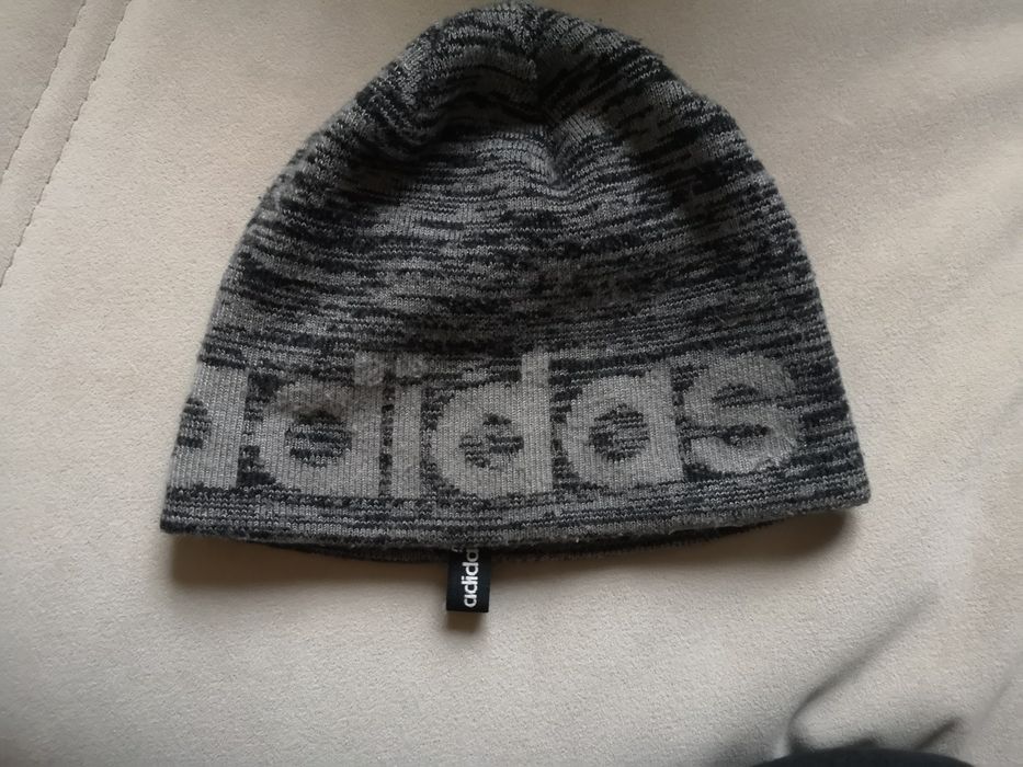 Czapka chłopięca adidas szara melanż jesień /zima/92-98cm /18-24m