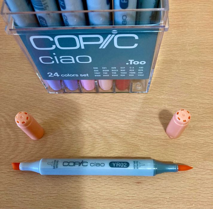 Copic Ciao set de 24 cores. Marcadores profissionais japoneses.