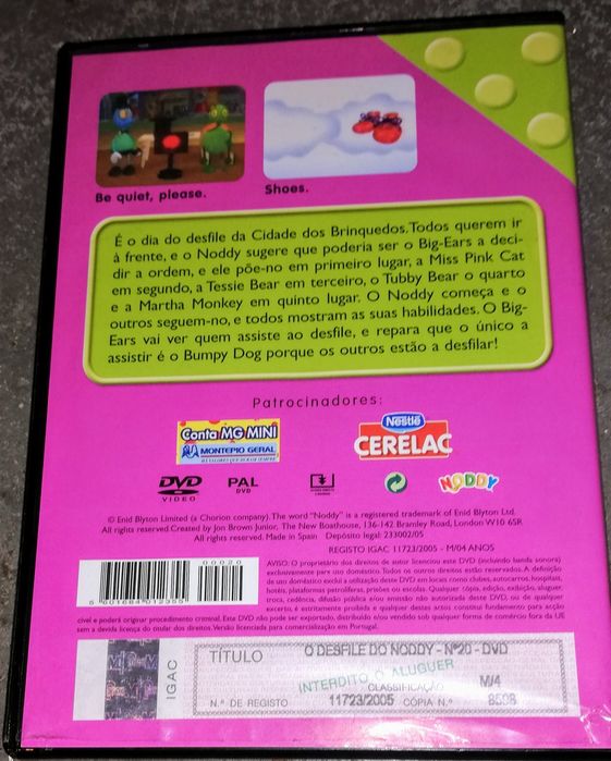 Vendo coleção (falta o n. 1) de dvd´s da BD Noddy. OFEREÇO moldura.