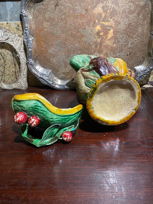 Jarro Caldas da Rainha Séc XIX 28 cm Marcado Herculano Elias “Mestre”