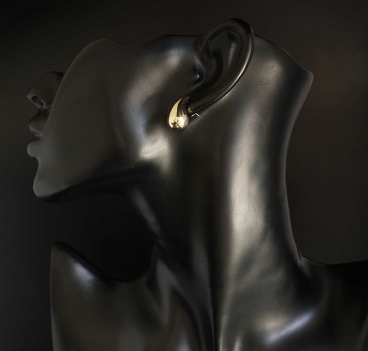 Złoto 585 - złote kolczyki łezki, Kropla Wody.