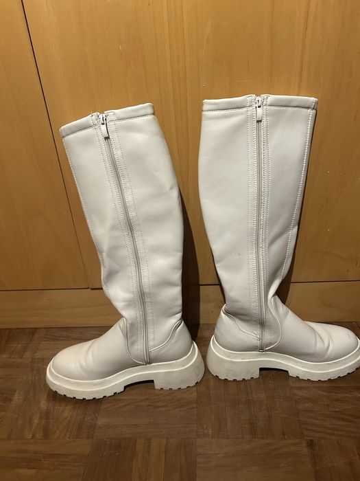 Botas cano alto brancas 37
