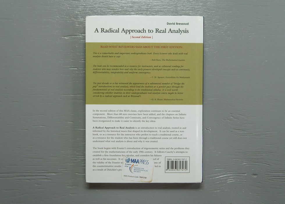 A Radical Approach to Real Analysis David M. Bressoud