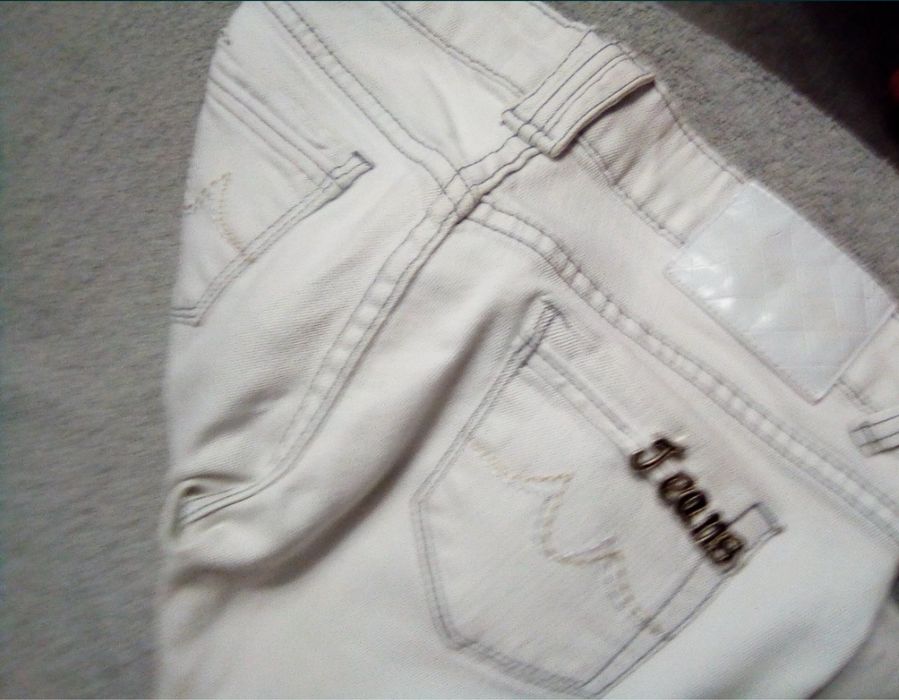 Spodnie jeansowe biale S