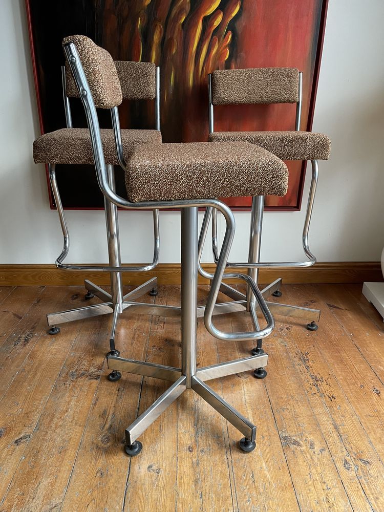 Mid century modern hoker obrotowy, krzesło barowe