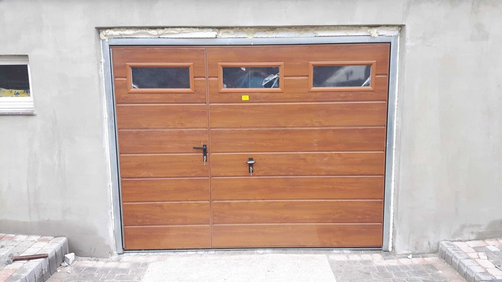 Brama uchylna 250x210 złoty dąb/orzech Dostawa Gratis