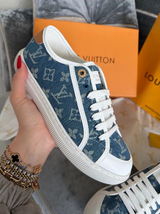 Кеды кроссовки Louis Vuitton джинсовые