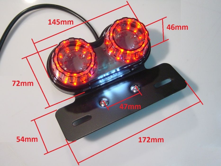 Farolim traseiro LED fumado com piscas integrados