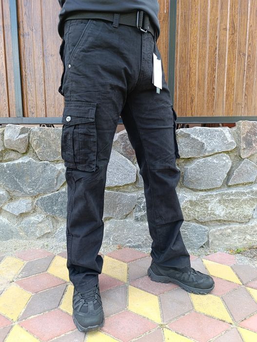 Мужские карго штаны чёрные олива серые синие коричневые итено