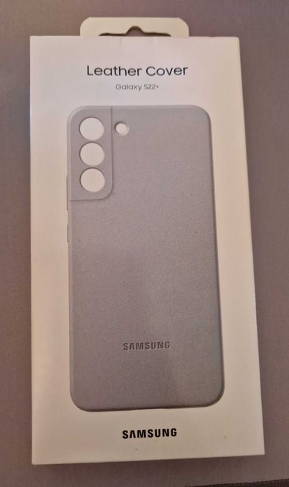 Capa original Samsung S22+ Cinza Leather Cover