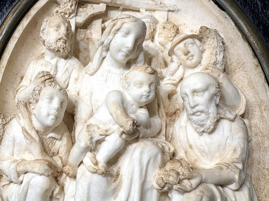 Antiga imagem-espuma do mar: Sagrada Familia - A adoração dos postores
