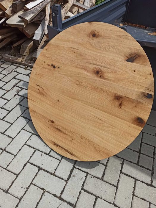 Blat rustykalny okrągły dębowy – różne średnice – grubość 2 cm