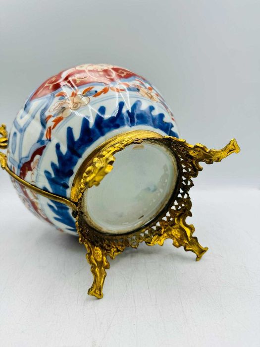 Porcelanowa Żardiniera Imari Brąz Antyk XX