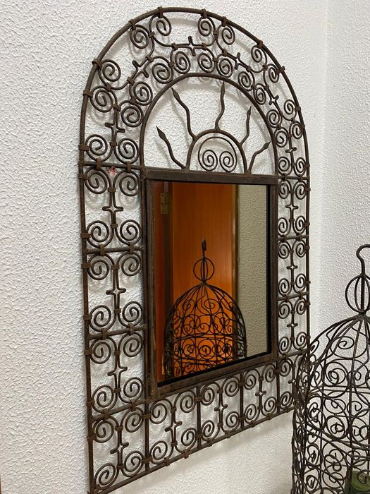 Espelho + gaiola decoração