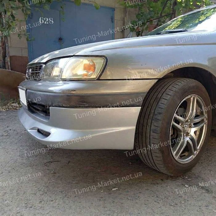 Накладка на передний бампер Toyota Carina E T190, накладки на пороги Тойота Карина Е