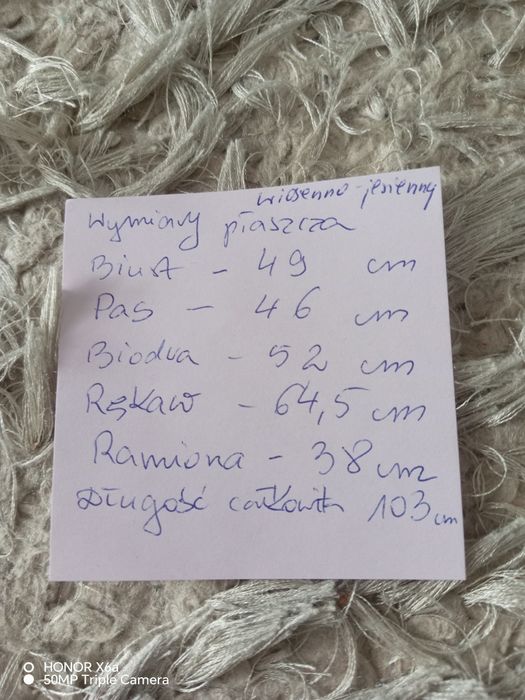 Płaszcz wiosenno-jesienny