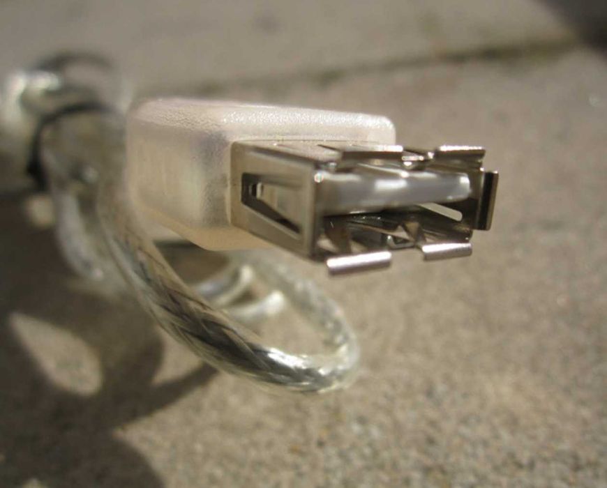 Cabo transparente prateado USB 2.0 Tipo A / Tipo B 0,87 m