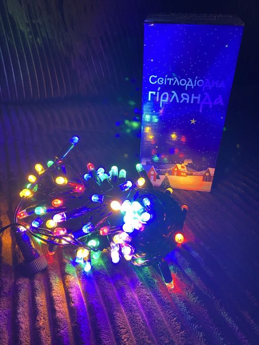 Гірлянда DL String 100Led 10м мульти/чорний 2,35мм лінійна IP65