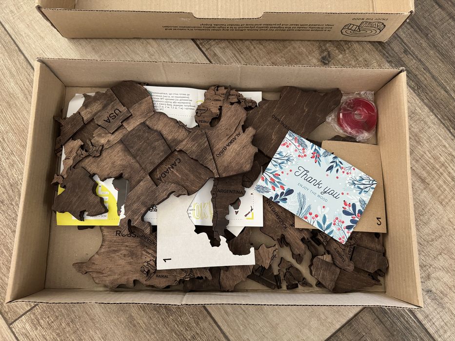 Деревʼяна мапа Enjoy the wood (розмір М)