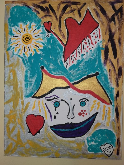 Tela pintada com tinta acrílica