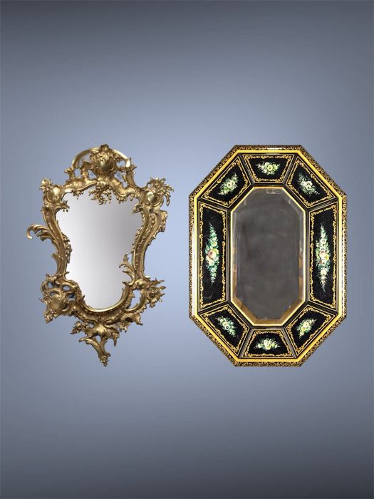 Антикварне бронзове настінне дзеркало настенное деревянное зеркало