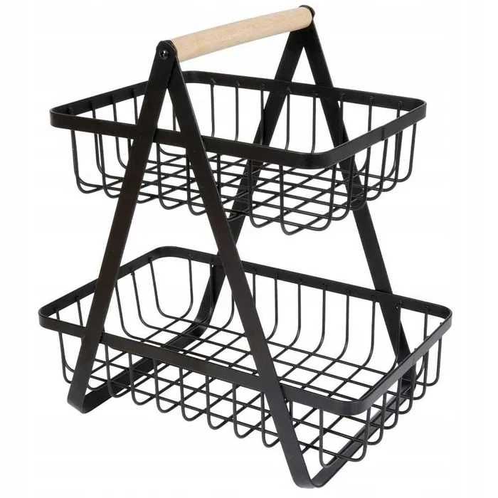 KOSZ NA OWOCE Piętrowy 2-Poziomowy Koszyk Metalowy Loft Organizer