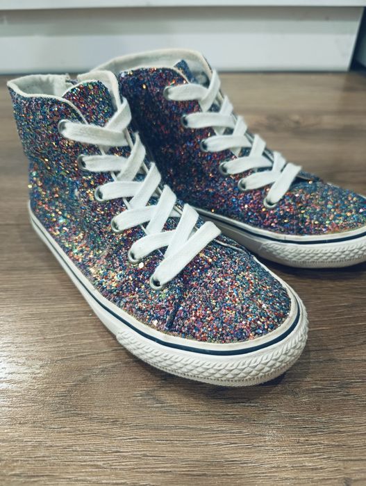 Wysokie trampki NEXT brokatowe r.33