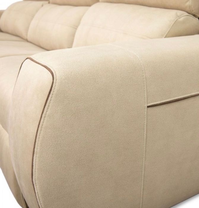 Sofá bege com duas posições relax