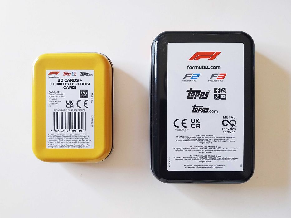 2 latas FORMULA1 2021 e 2025 | Topps lote ou venda individual