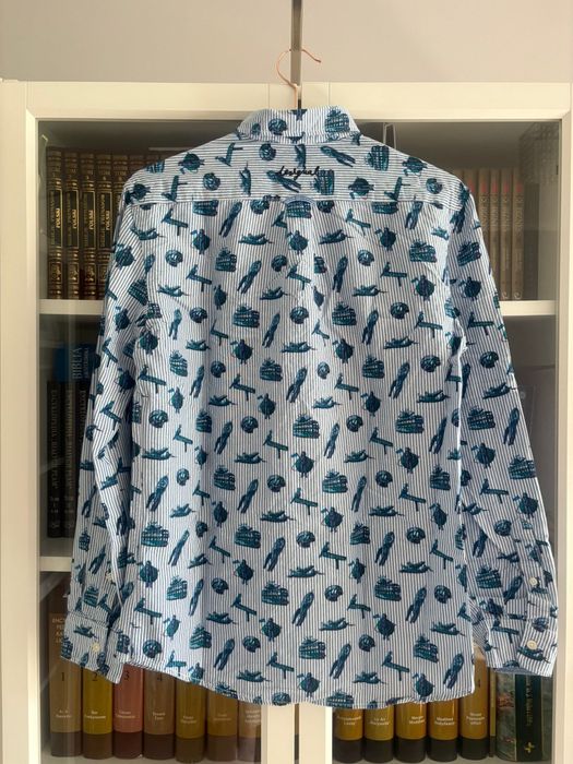 Moda męska - koszula długi rękaw. Błękitna w prążki.