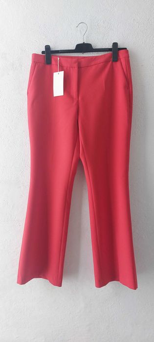 Nowe czerwone spodnie dzwony Zara XL