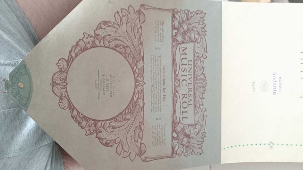 Rolo de Pianola Universal Music Roll - Il Guarany (Carlos Gomes) S 3456 - Completo