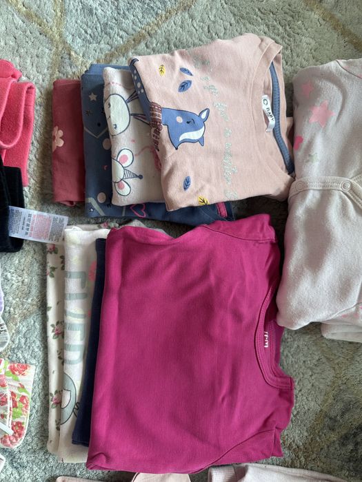 Paka ubrań dla dziewczynki 74 body pajace leginsy bluza