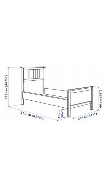 Łóżko HEMNES IKEA Rama biała bejca 2 szt. (+ szuflady na pościel + dno łóżka + materac)
